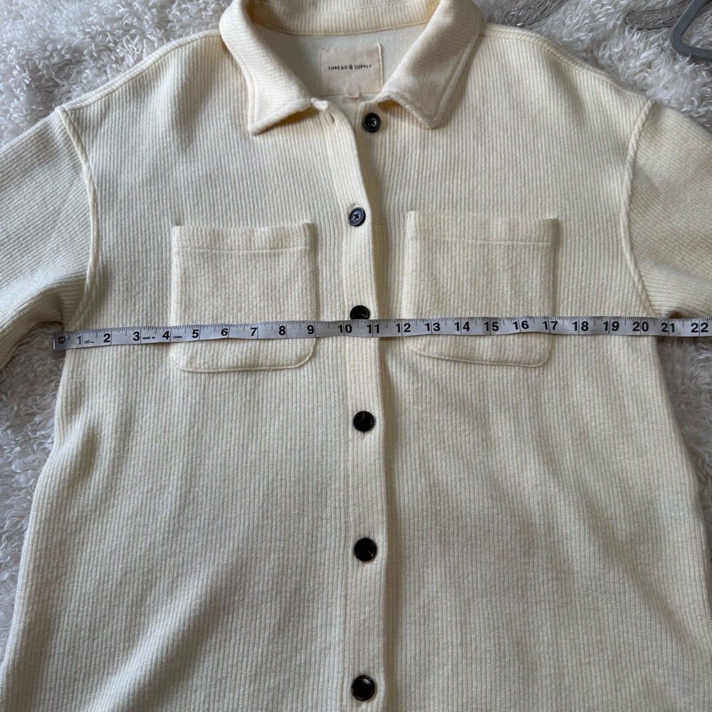 Thread & Supply Ribbed Soft Luxe Button Up Shirt … - image 5